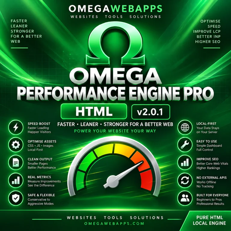 Omega Performance Engine Pro Pure HTML