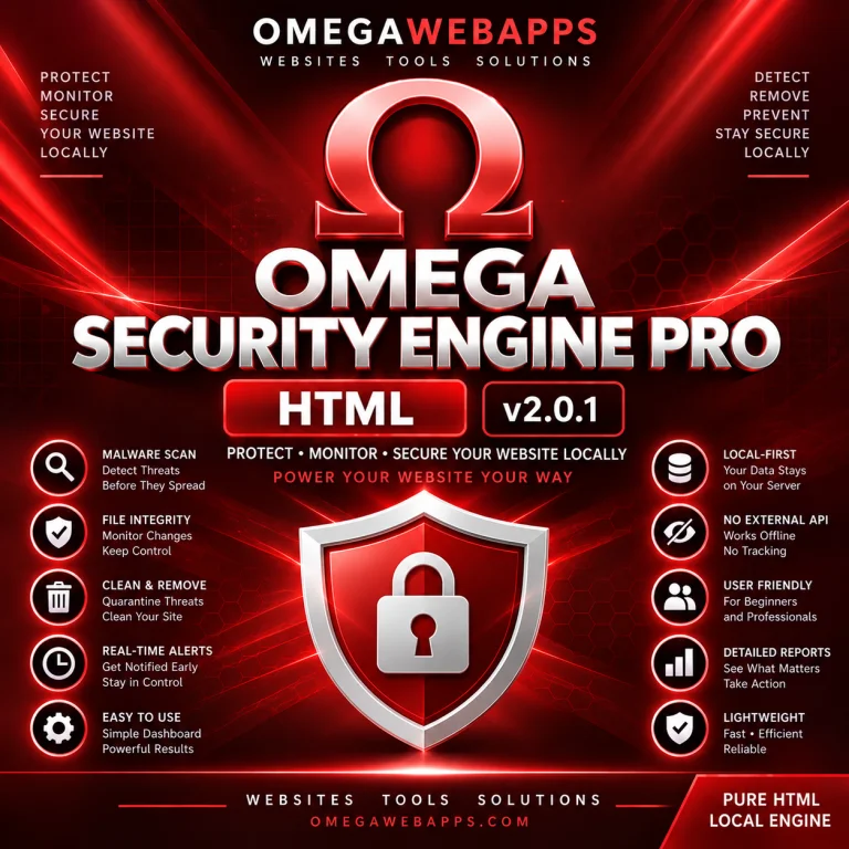 Omega Security Engine Pro Pure HTML